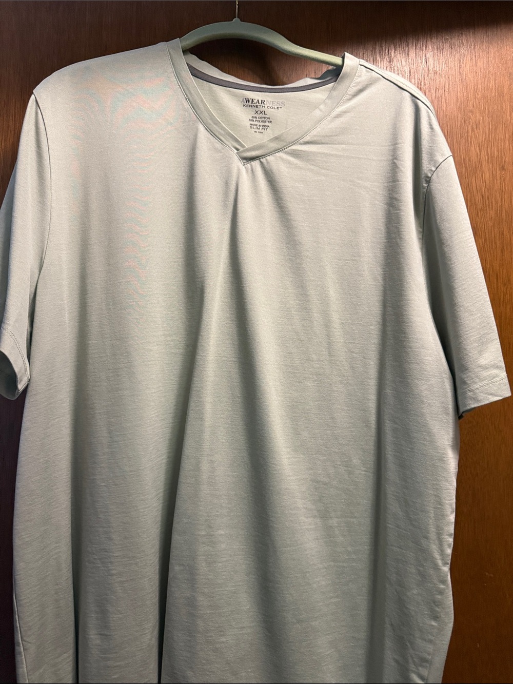 AWEARNESS by Kenneth Cole Men's V-Neck Short Sleeve Shirt - Light Sage